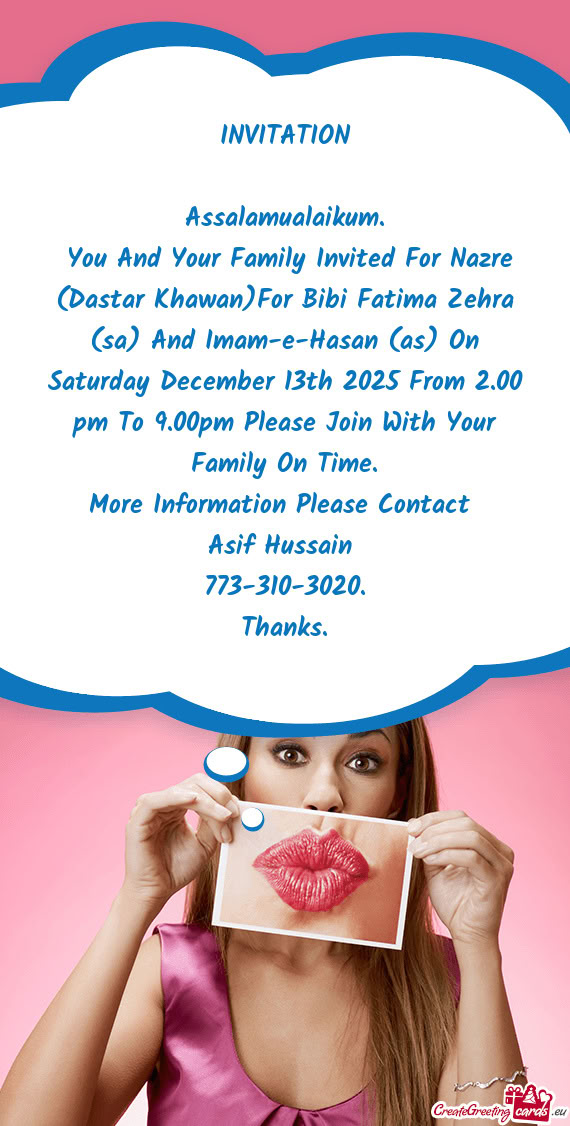 More Information Please Contact Asif Hussain 773-310-3020