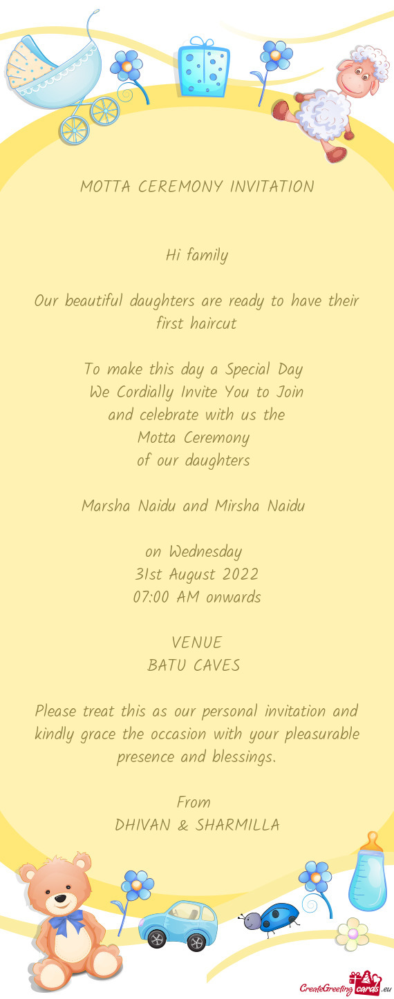 MOTTA CEREMONY INVITATION