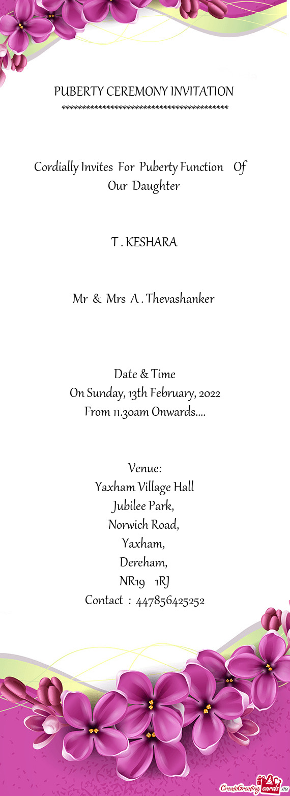 Mr & Mrs A . Thevashanker