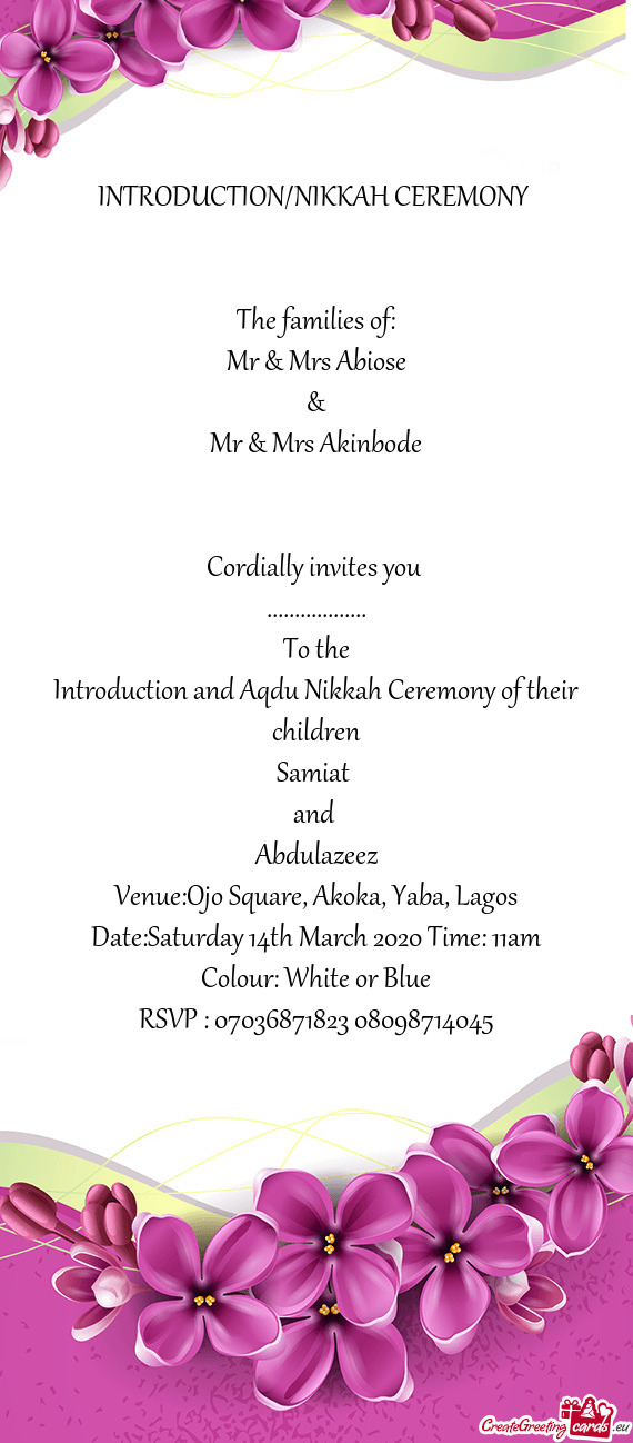 Mr & Mrs Abiose