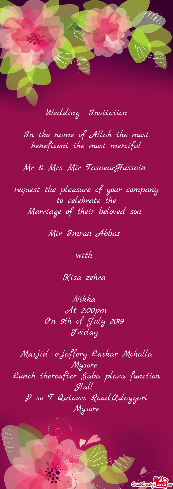 Mr & Mrs Mir TasavarHussain