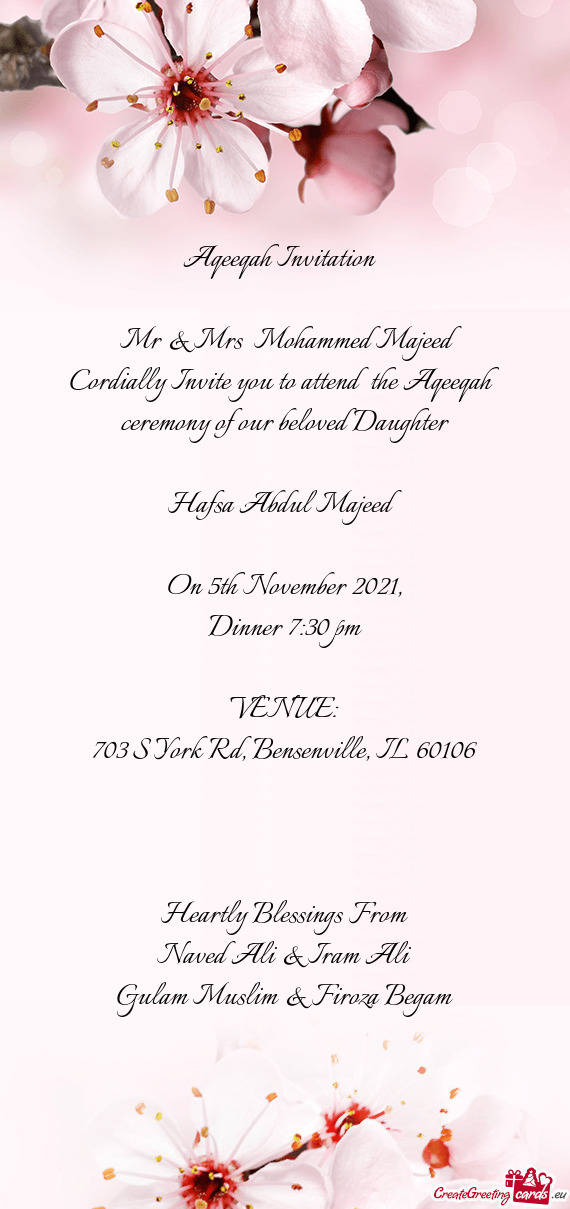 Mr & Mrs Mohammed Majeed