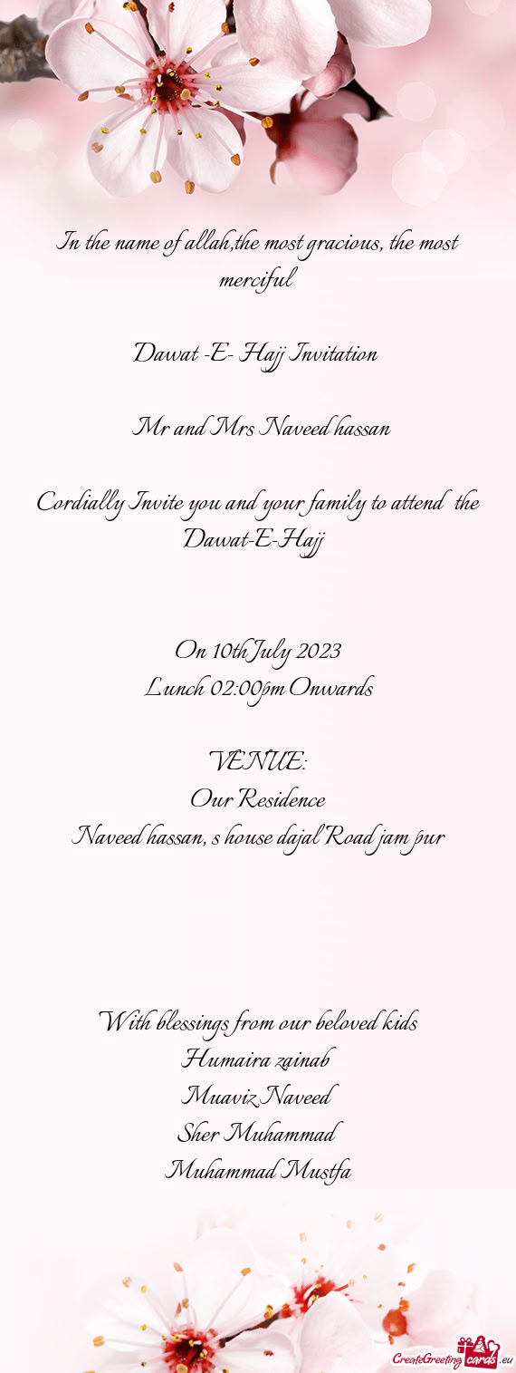 Mr and Mrs Naveed hassan