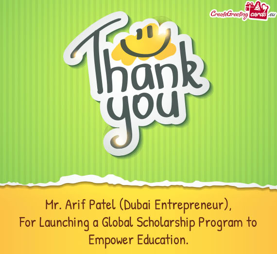 Mr. Arif Patel (Dubai Entrepreneur)