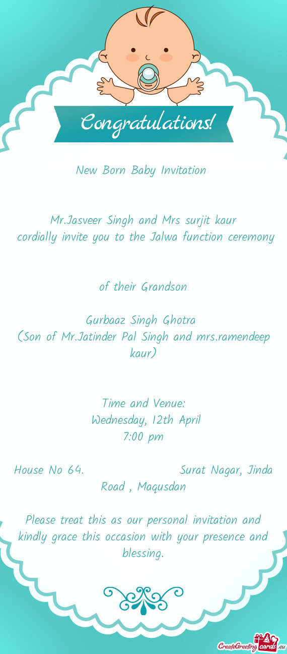 Mr.Jasveer Singh and Mrs surjit kaur