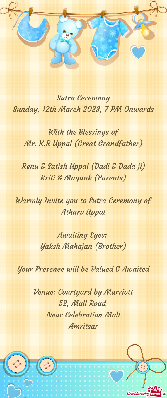 Mr. K.R Uppal (Great Grandfather)