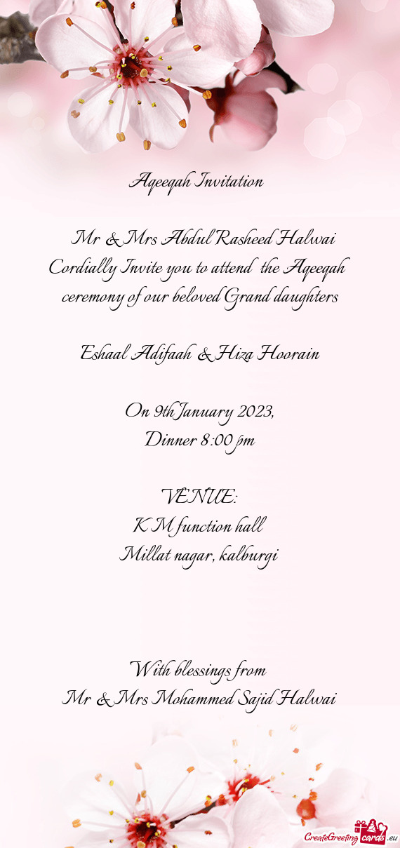 Mr & Mrs Abdul Rasheed Halwai