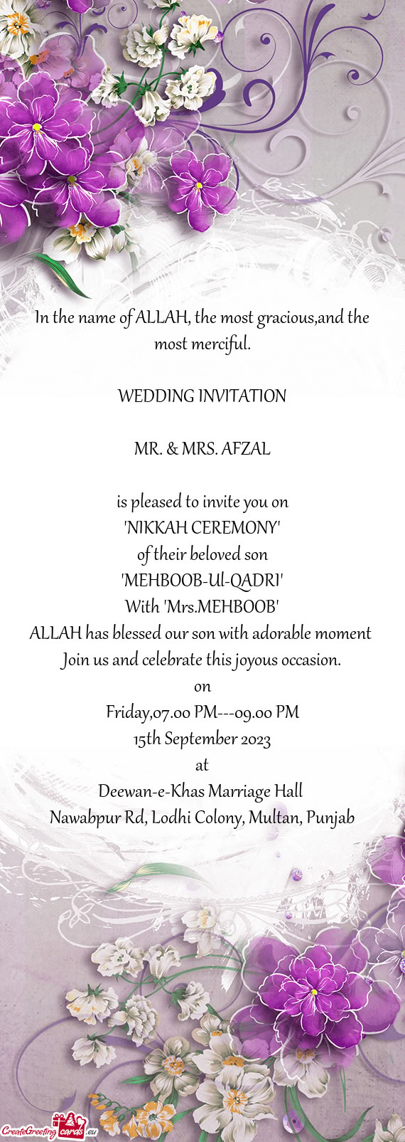 MR. & MRS. AFZAL