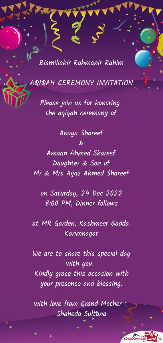 Mr & Mrs Aijaz Ahmed Shareef