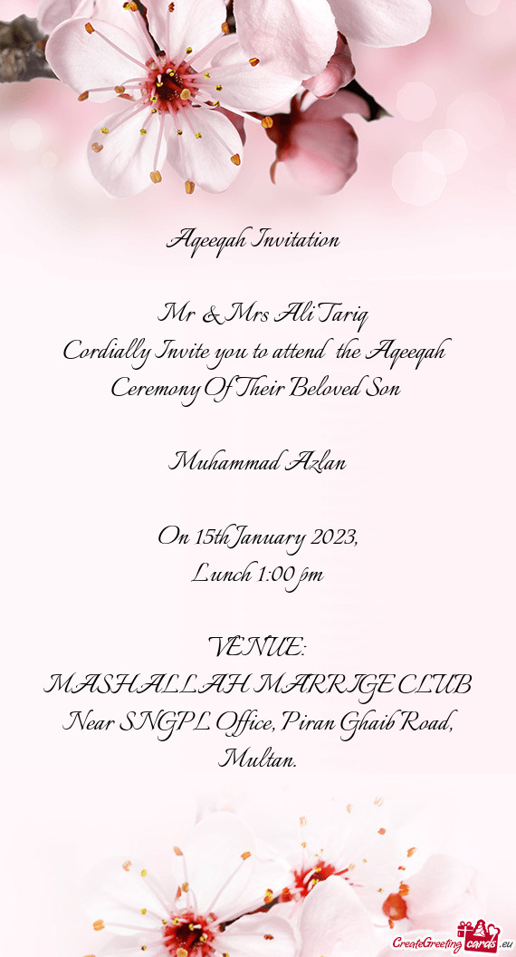 Mr & Mrs Ali Tariq