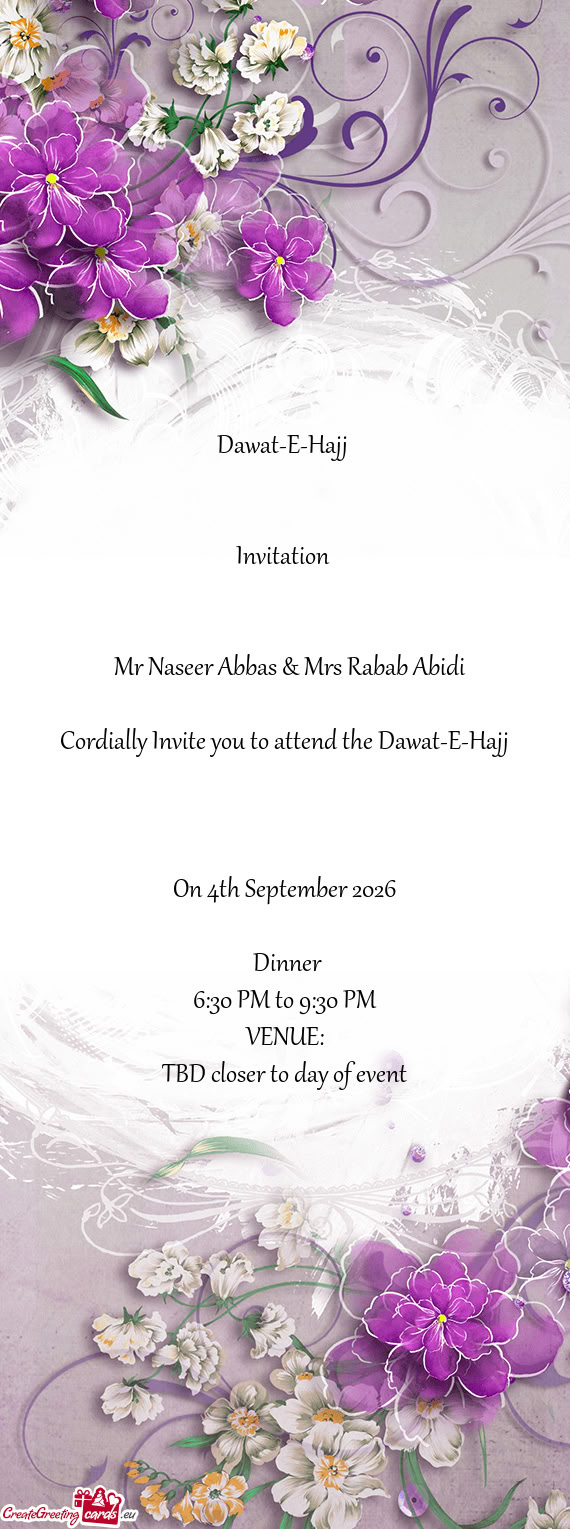 Mr Naseer Abbas & Mrs Rabab Abidi