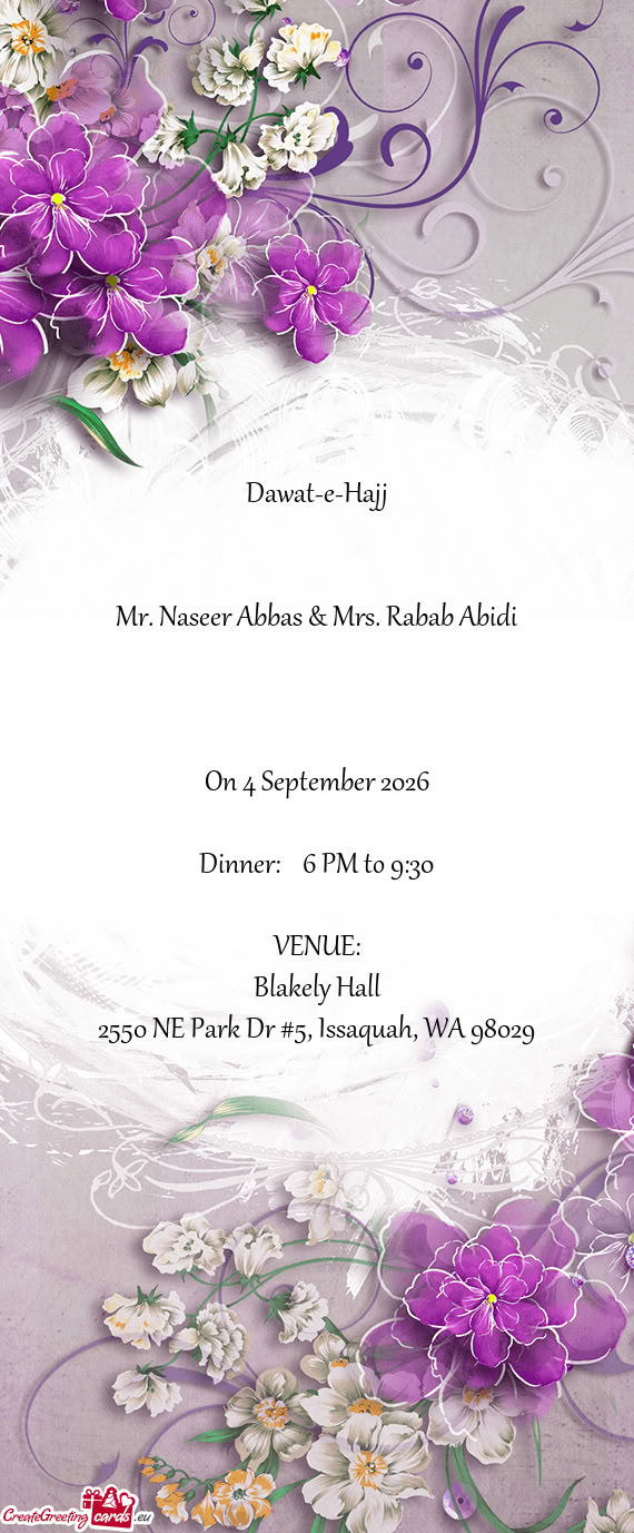 Mr. Naseer Abbas & Mrs. Rabab Abidi