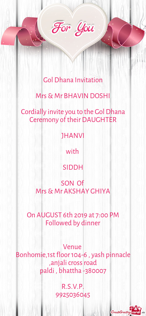 Mrs & Mr BHAVIN DOSHI