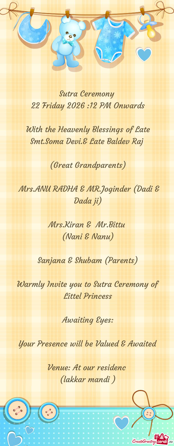 Mrs.ANU RADHA & MR.Joginder (Dadi & Dada ji)