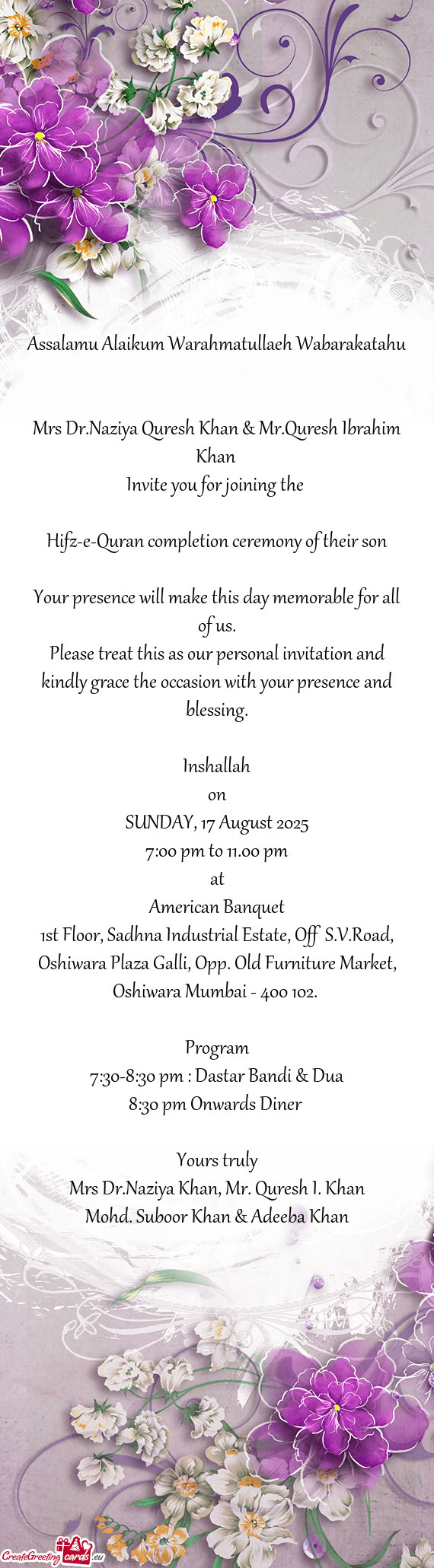 Mrs Dr.Naziya Quresh Khan & Mr.Quresh Ibrahim Khan