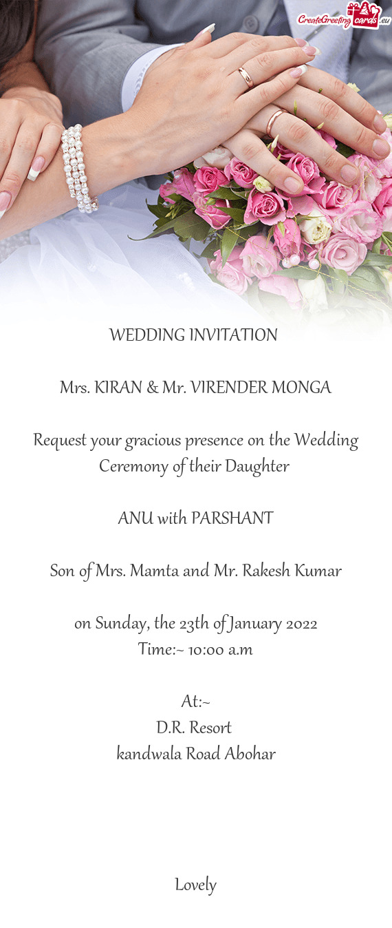 Mrs. KIRAN & Mr. VIRENDER MONGA