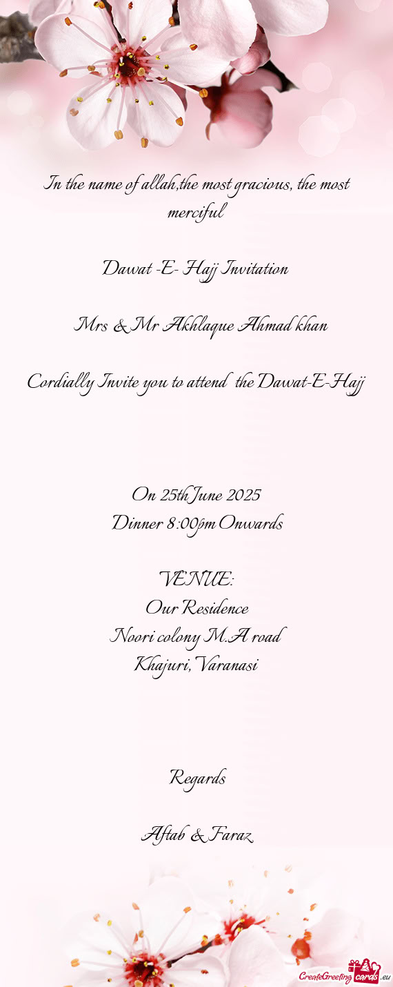 Mrs & Mr Akhlaque Ahmad khan