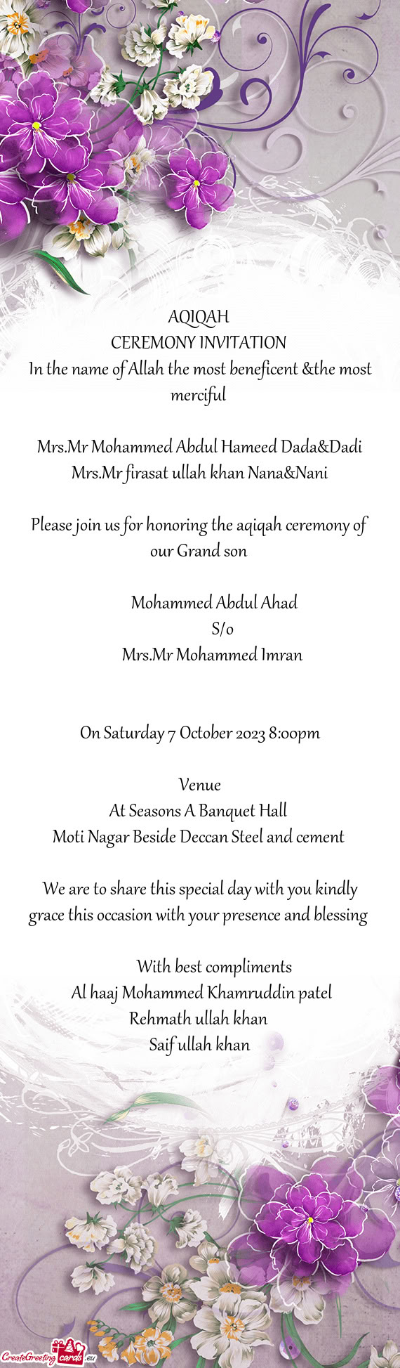 Mrs.Mr firasat ullah khan Nana&Nani