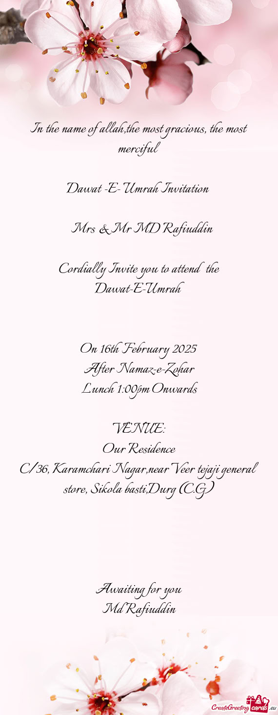 Mrs & Mr MD Rafiuddin