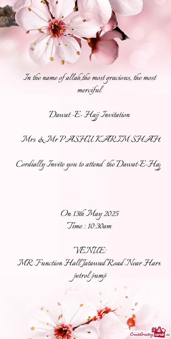 Mrs & Mr PASHU KARIM SHAH