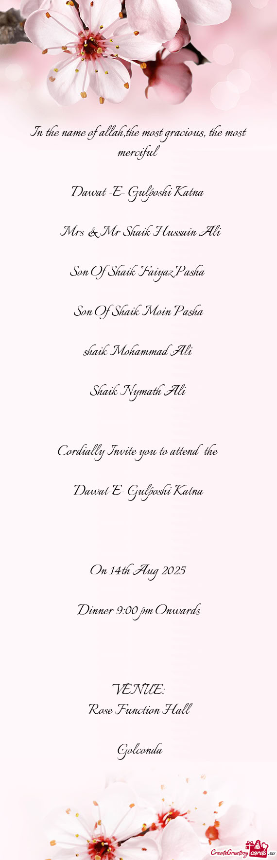 Mrs & Mr Shaik Hussain Ali