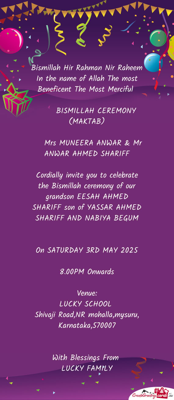 Mrs MUNEERA ANWAR & Mr ANWAR AHMED SHARIFF