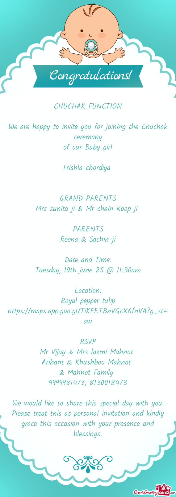 Mrs sunita ji & Mr chain Roop ji