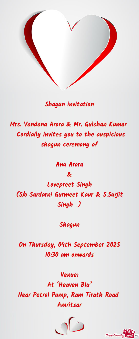 Mrs. Vandana Arora & Mr. Gulshan Kumar