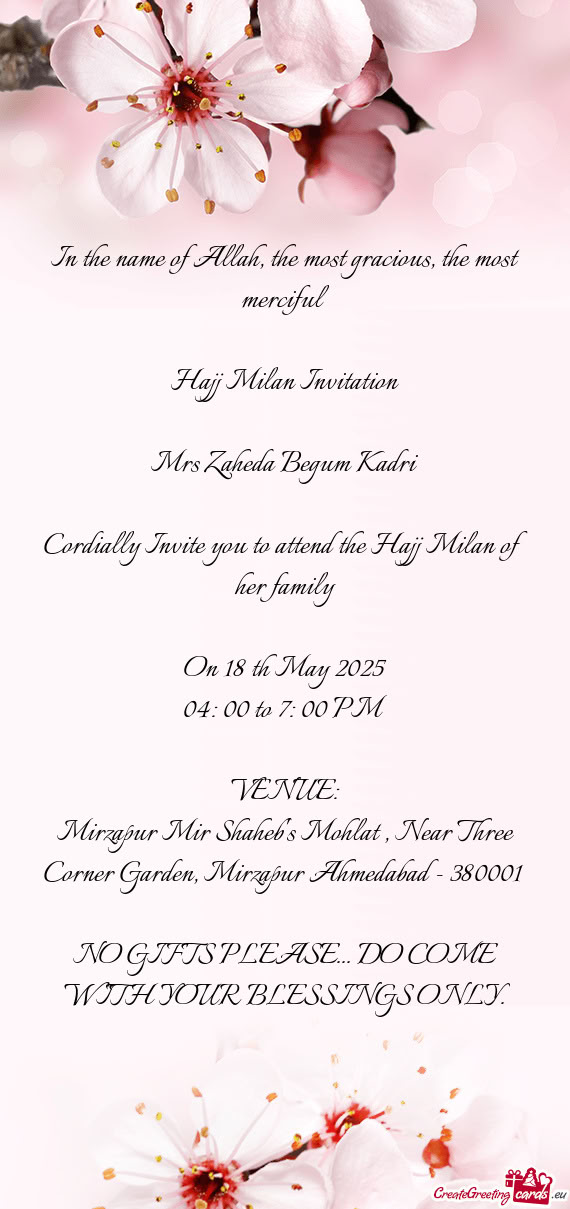 Mrs Zaheda Begum Kadri