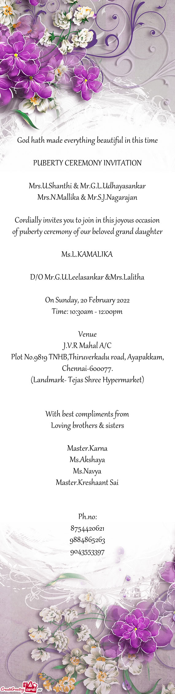 Mrs.N.Mallika & Mr.S.J.Nagarajan