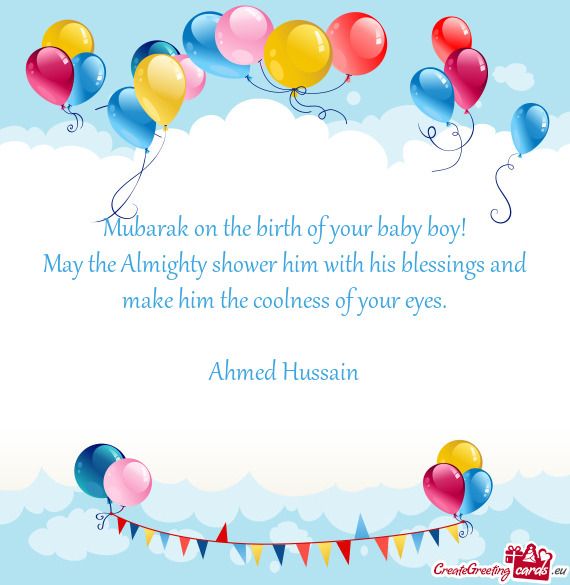 Mubarak on the birth of your baby boy