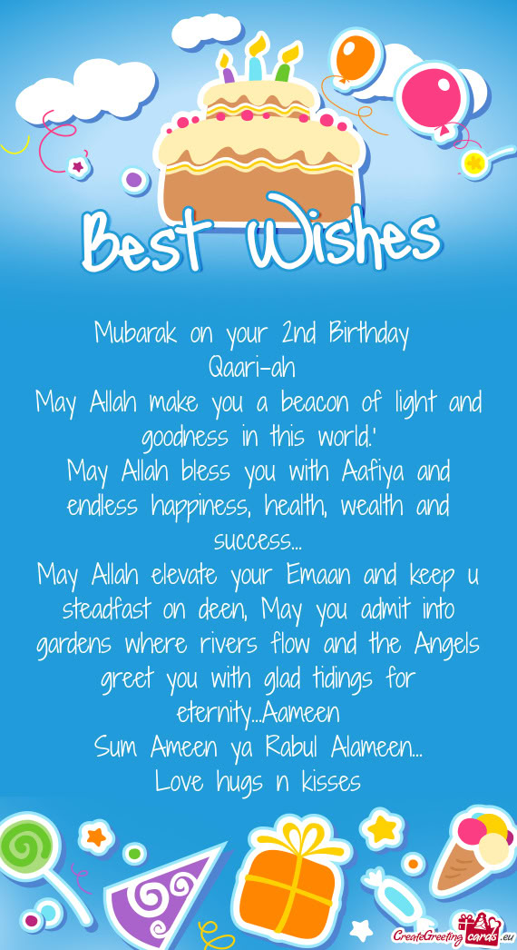 Mubarak on your 2nd Birthday