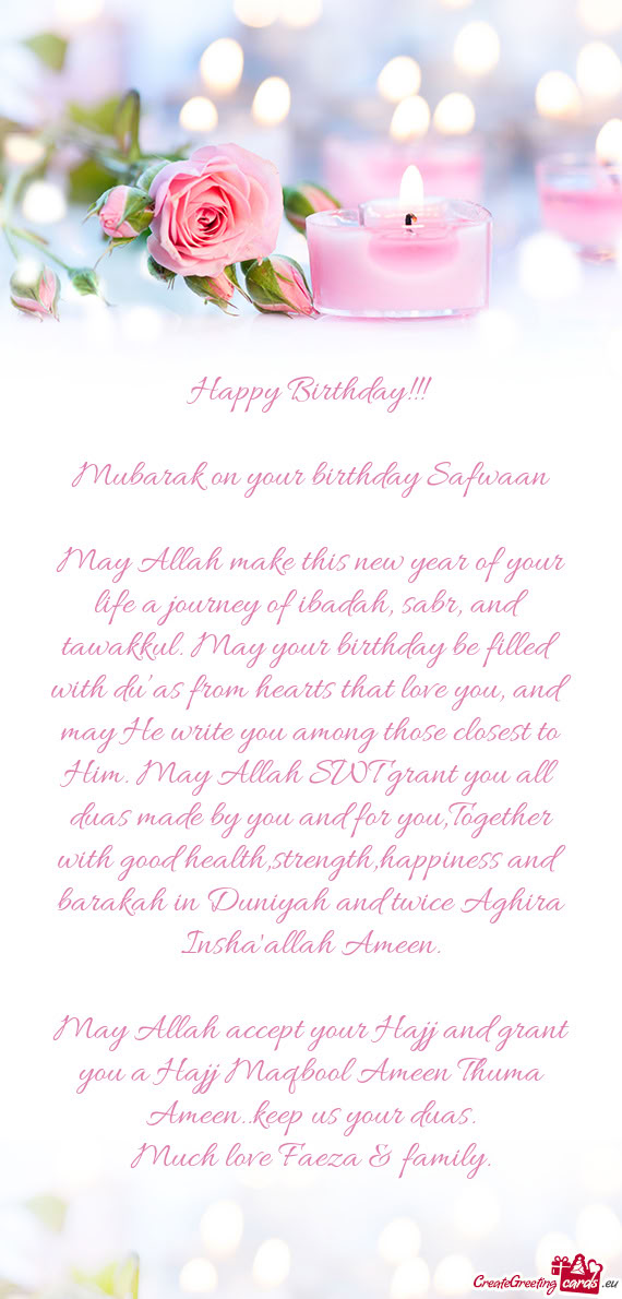 Mubarak on your birthday Safwaan