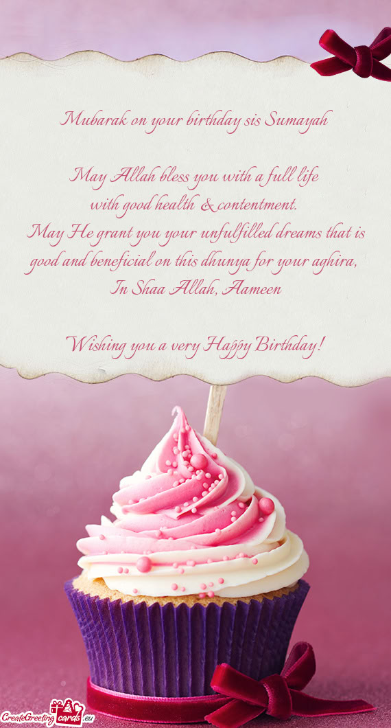 Mubarak on your birthday sis Sumayah