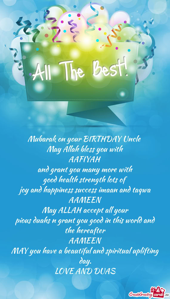 Mubarak on your BIRTHDAY Uncle