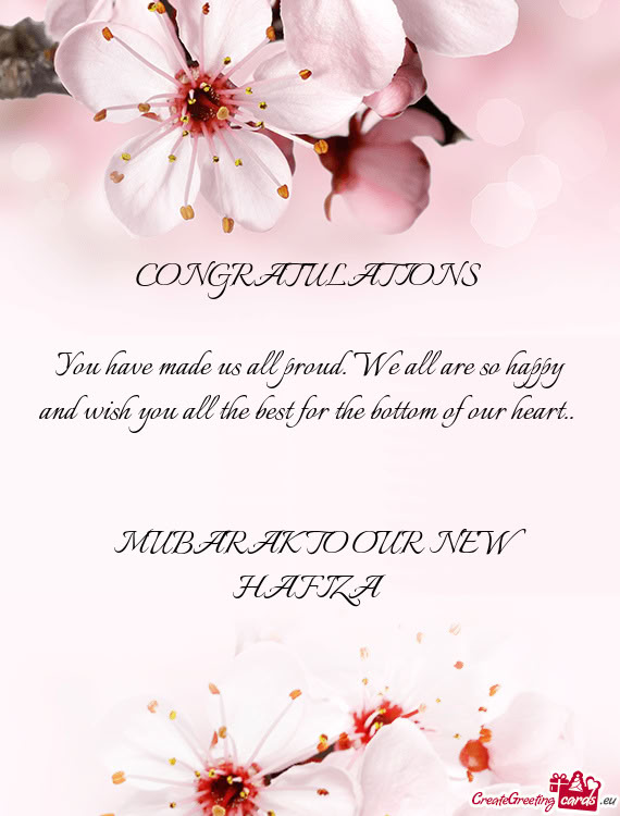 MUBARAK TO OUR NEW HAFIZA