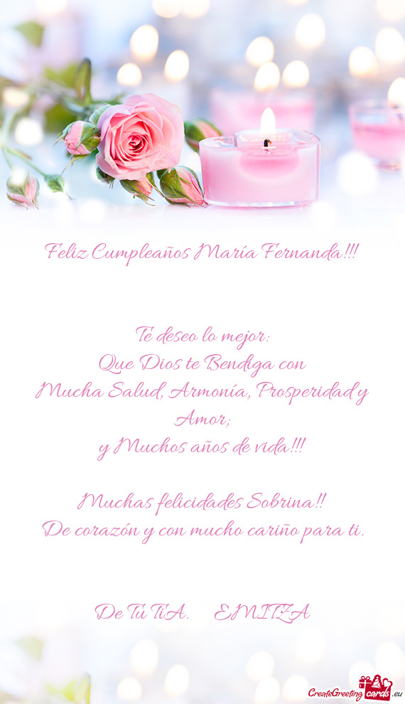 Mucha Salud, Armonía, Prosperidad y Amor;