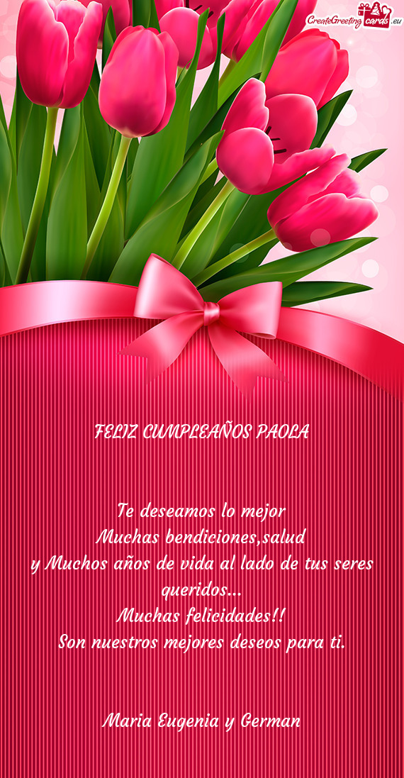 Muchas bendiciones,salud