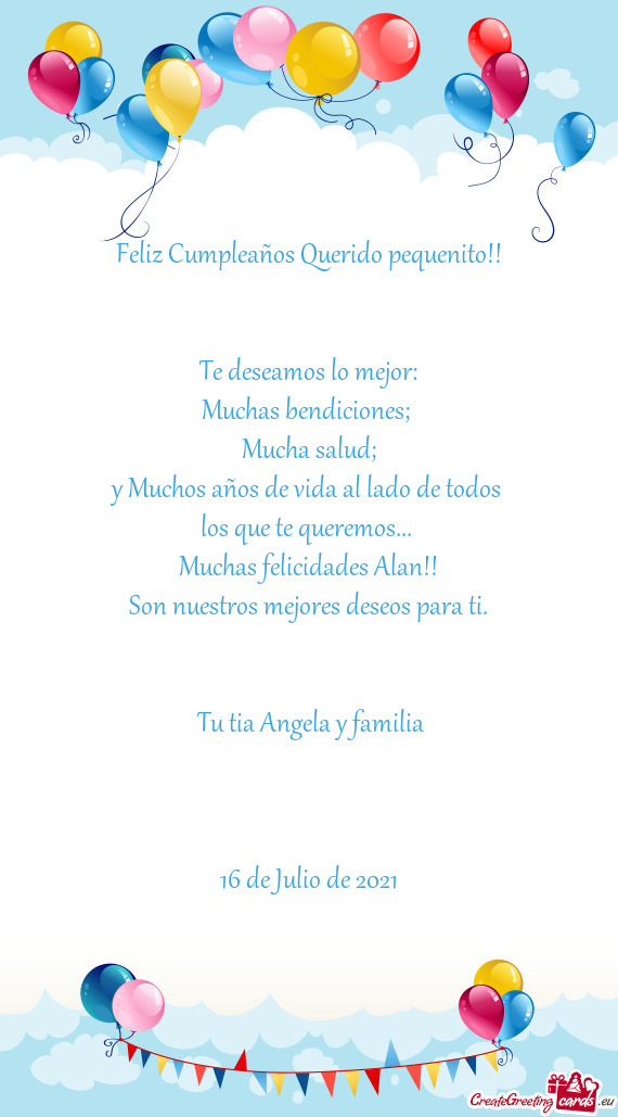 Muchas felicidades Alan