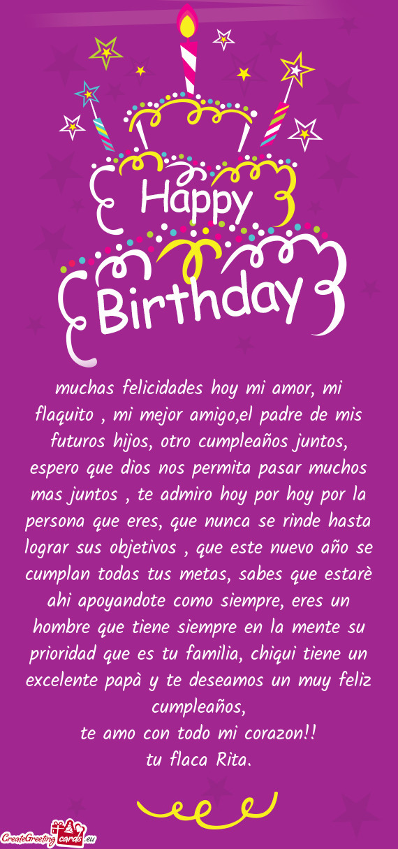 Muchas felicidades hoy mi amor, mi flaquito , mi mejor amigo,el padre de mis futuros hijos, otro cum