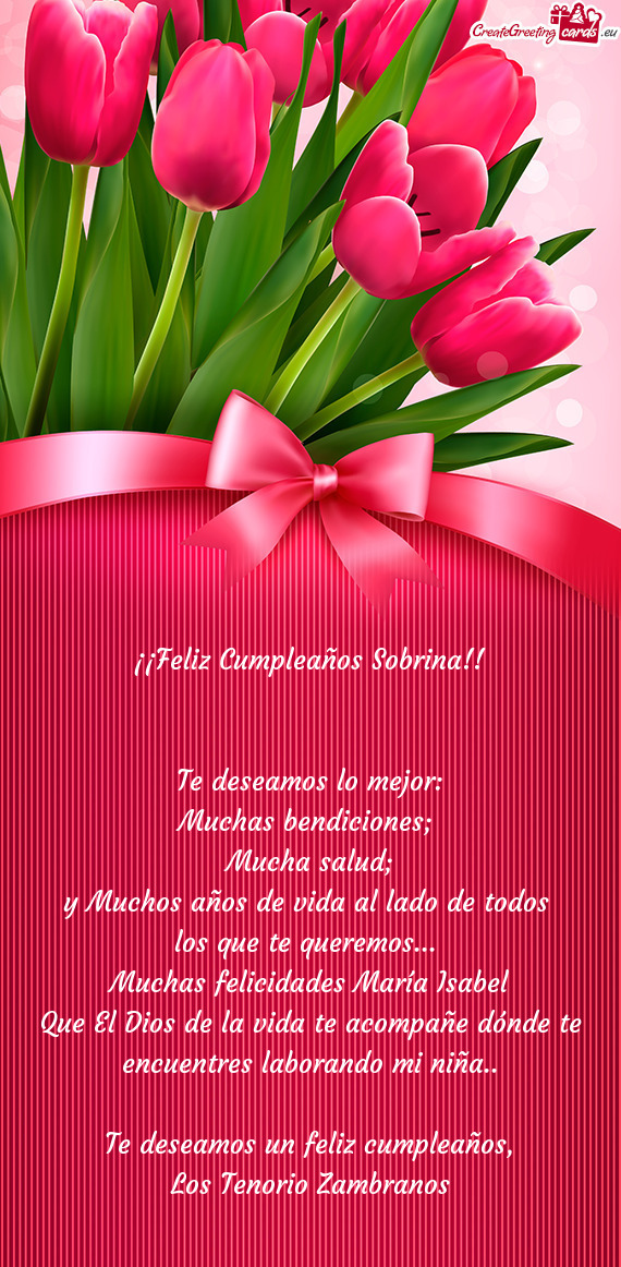 Muchas felicidades María Isabel