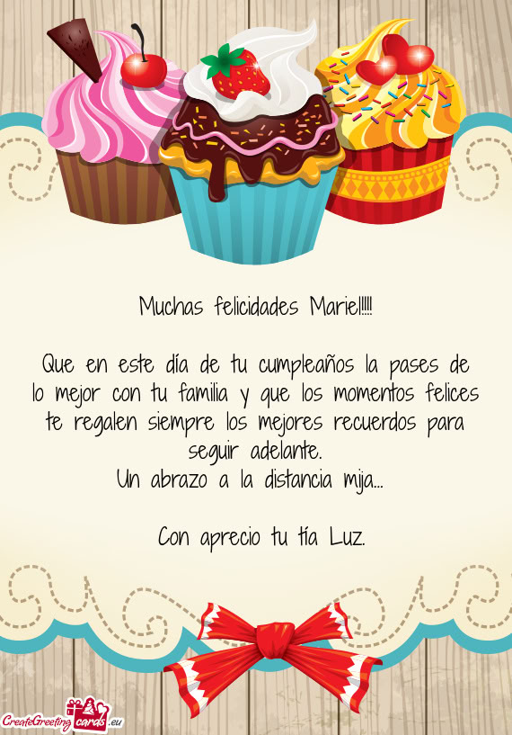 Muchas felicidades Mariel