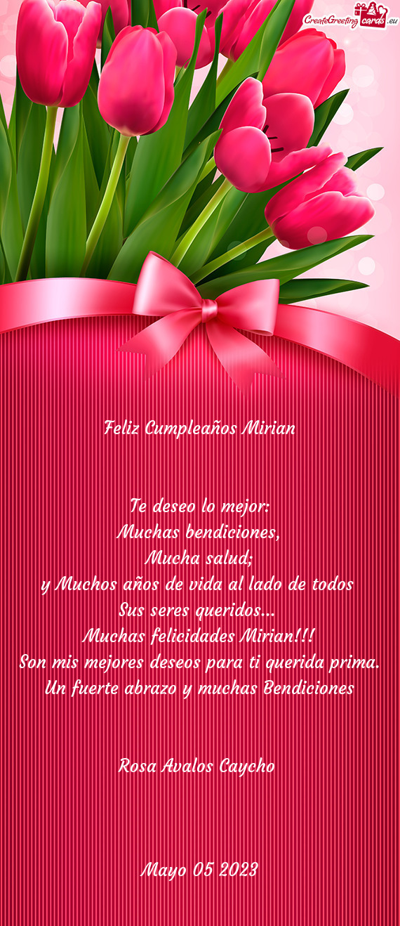 Muchas felicidades Mirian