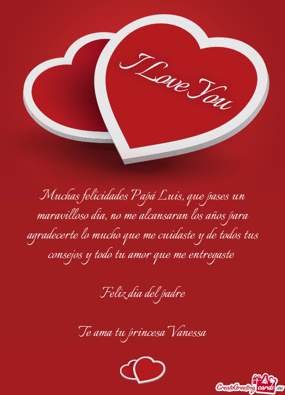 Muchas felicidades Papá Luis, que pases un maravilloso dia, no me alcansaran los años para agradec