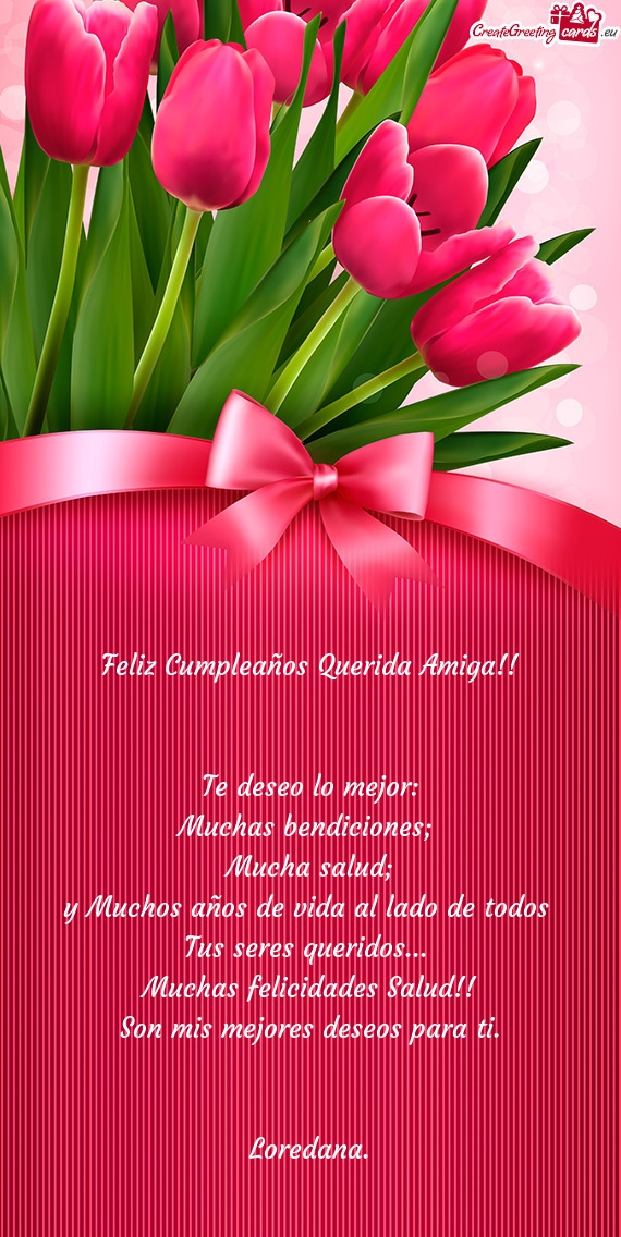 Muchas felicidades Salud