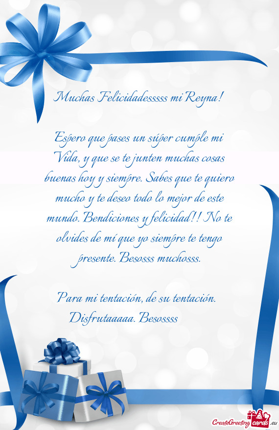 Muchas Felicidadesssss mi Reyna