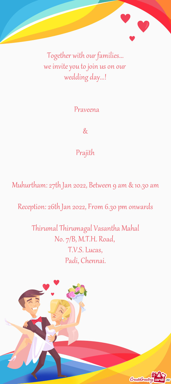 Muhurtham: 27th Jan 2022, Between 9 am & 10.30 am