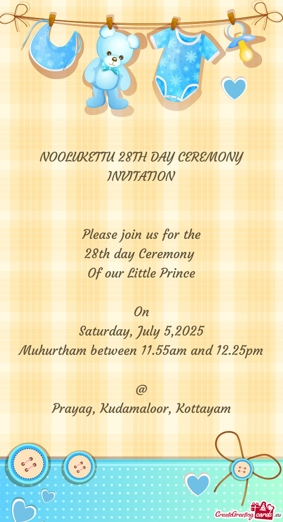 Muhurtham between 11.55am and 12.25pm