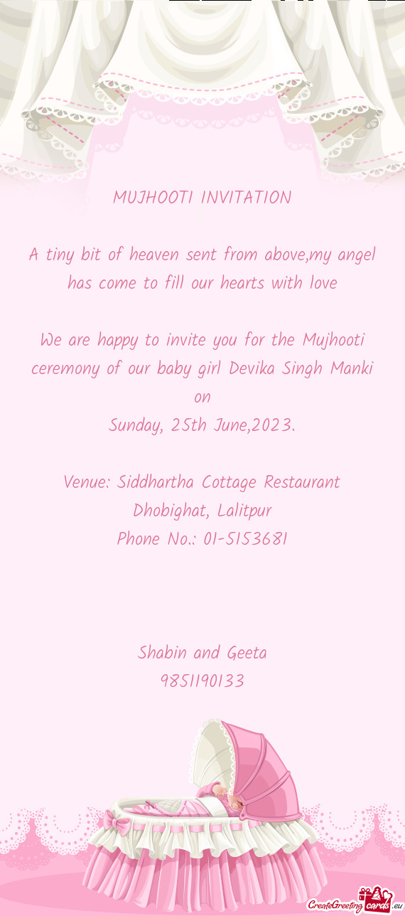 MUJHOOTI INVITATION