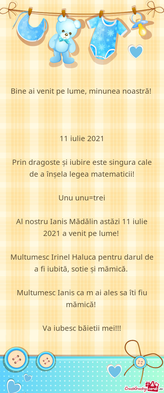 Multumesc Ianis ca m ai ales sa îti fiu mămică